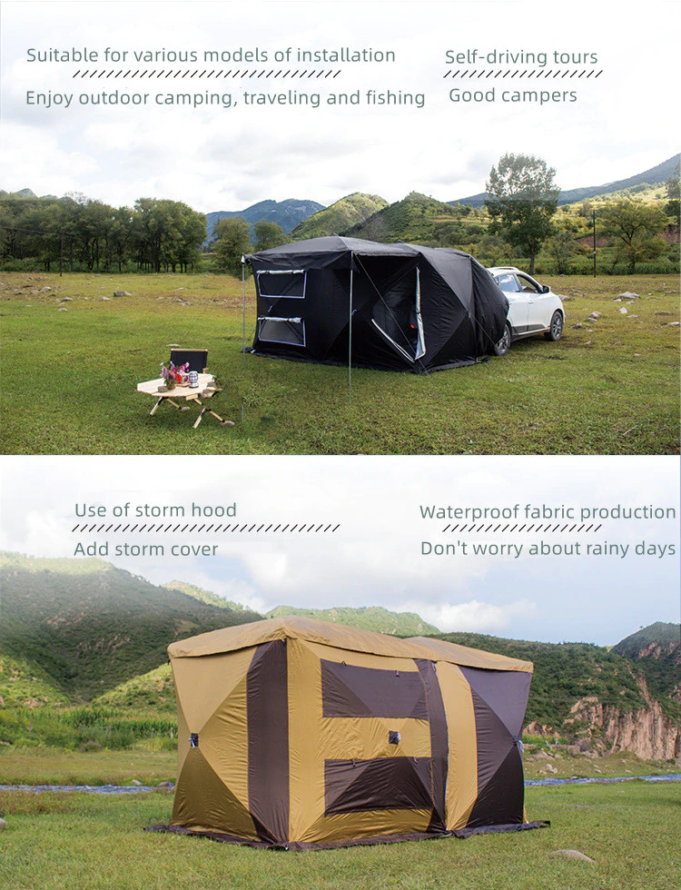 Cheap Goat Tents 5 8 Person Camping Tent Outdoor Double Room Waterproof Tent Family Car Tail Tent Self driving Travel SUV Trunk Tent   